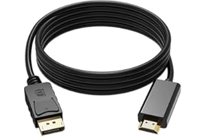 4K DisplayPort to HDMI Adapter, DP 1.2 Computer to HDMI 1.4 Screen Gold-Plated DP Display Port to HDMI Adapter (Male to Femal