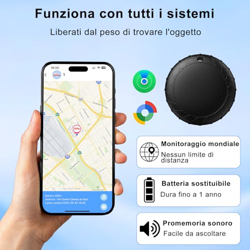 GPS Tracker per Auto, GPS Auto Localizzatore Compatibile con iOS e Android, Tracciamento Globale in Tempo Reale, Localizzatore Gps Senza SIM, per Bambini, Auto, Animali Domestici, IPX6 Impermeabile