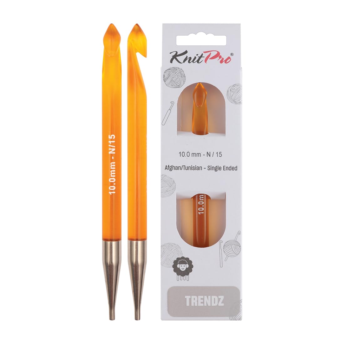 KnitPro Trendz Afghan/Tunisian Crochet Hook | 10.00mm