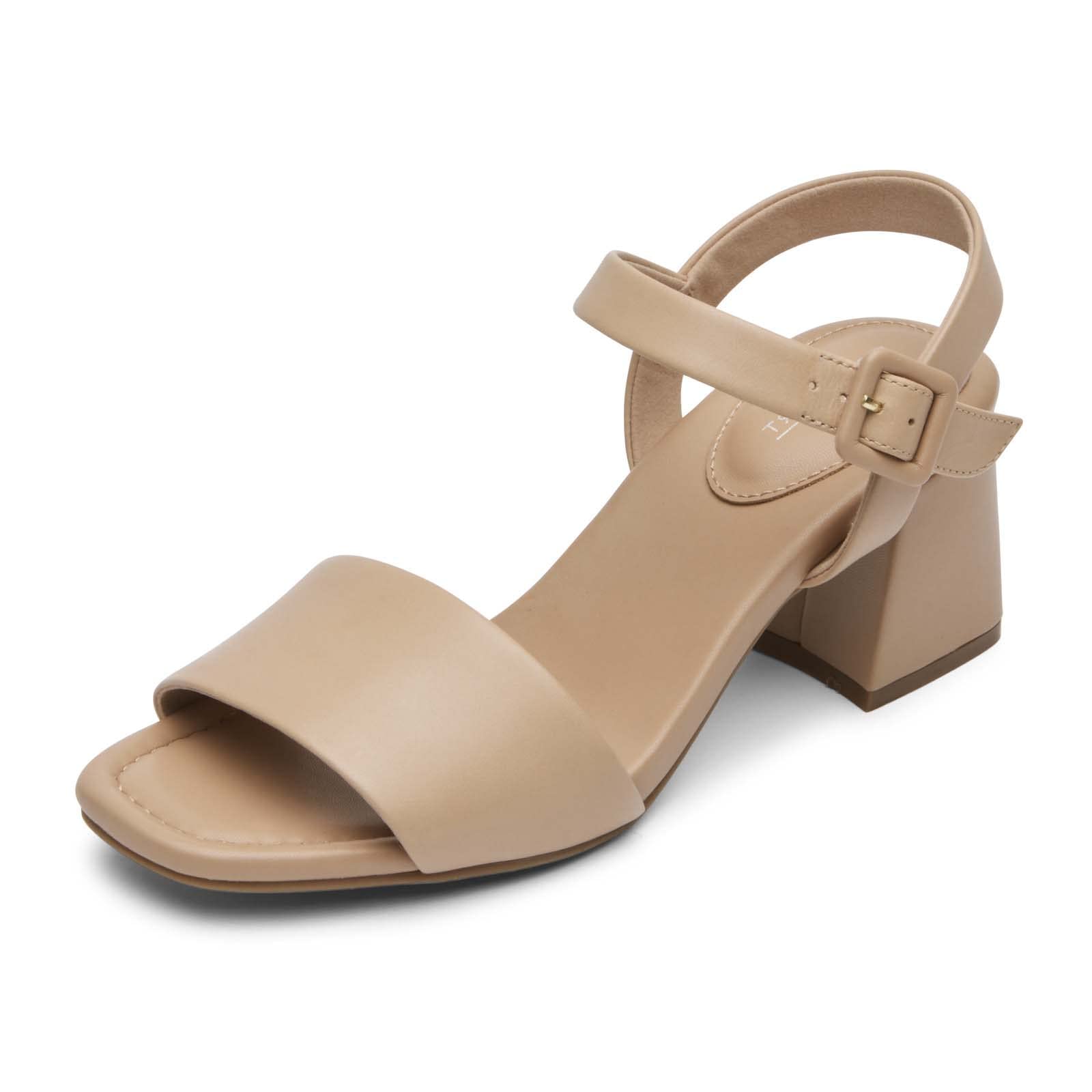 Rockport Women’s Farrah 2-Piece Heeled Sandal, Farro Leather, 5.5
