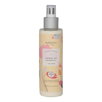 Mantra Authentic Ayurvedic Saffron And Calendula Sun Cream, Free from All Harmful Chemicals (250 ml) - SPF 30 PA++