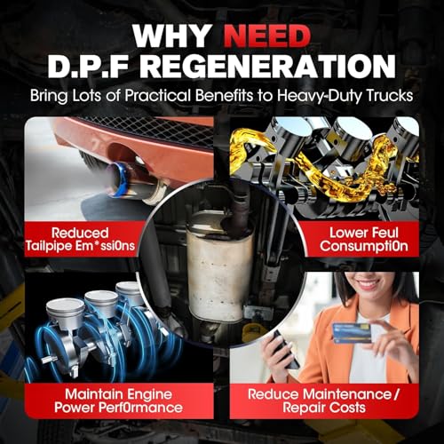 LAUNCH CRP129 HD Heavy Duty Truck Diagnostic Tool Complete System Diesel Diagnostic Tool with 7+ Resets, DPF Regeneration and Reset, Speed Limit Adjustment, for Pickups, Tractor Units