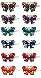 Dozen Pack - 12 Crystal Butterfly Barrettes LPW86250-3-D