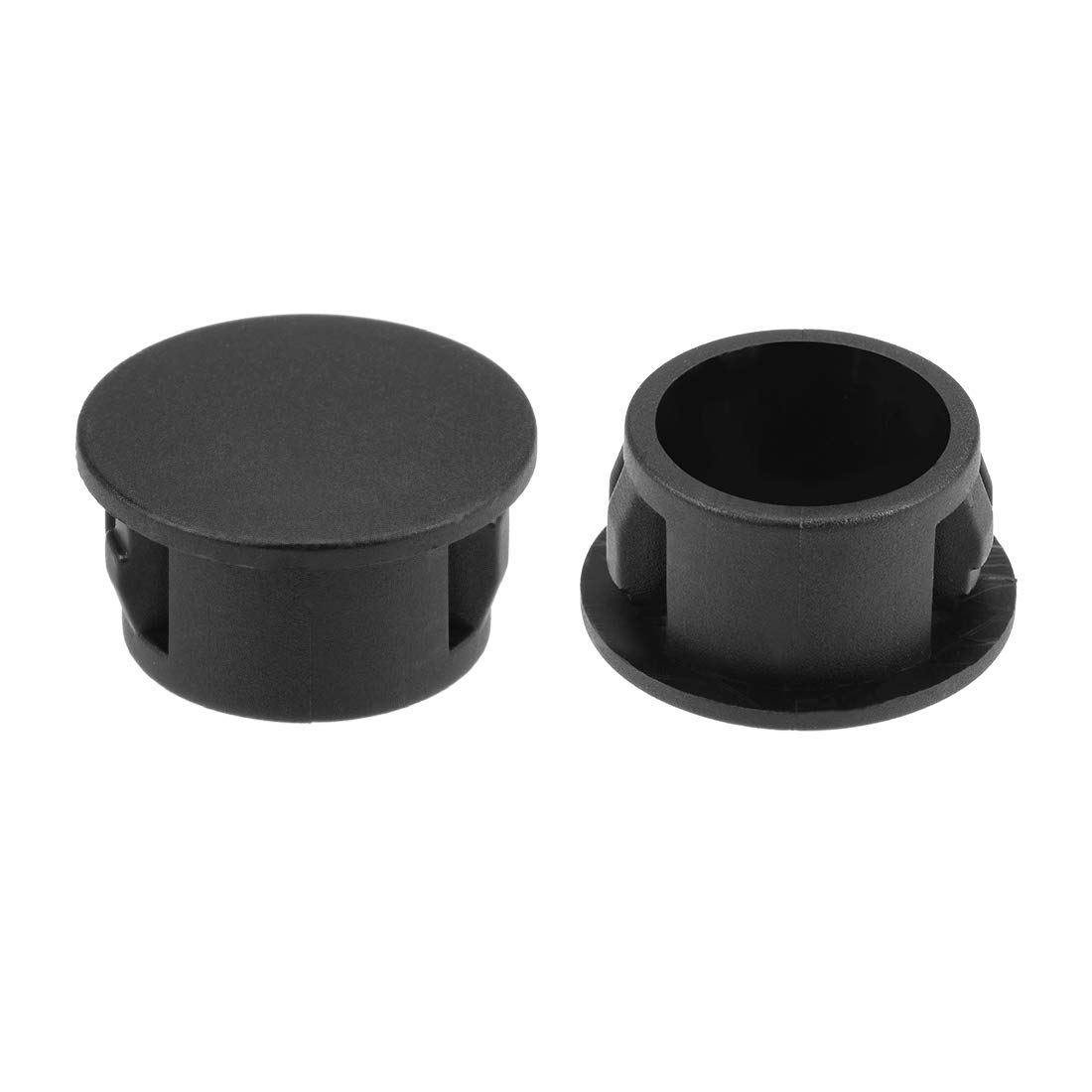 sourcing map Hole Plugs Black Plastic 16mm(5/8-inch) Snap in Locking Hole Tube(15.5-16mm) Steel Furniture Fencing Post Pipe Insert End Caps for Fitness Equipment 50 Pcs