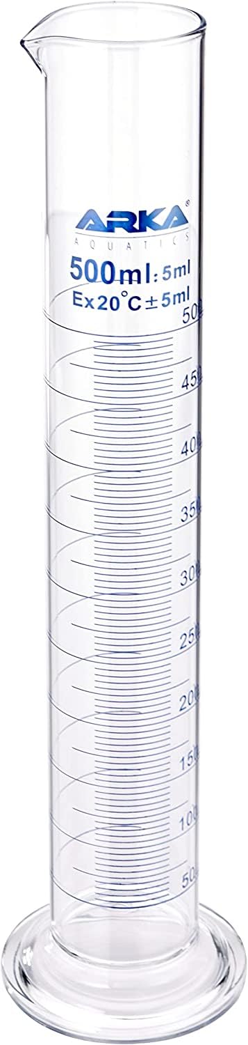 ARKA - SWHC measuring cylinder, 500 ml, for all saltwater and freshwater aquarium, borosilicate glass 3.3, also suitable for laboratory use, one size, 380 g