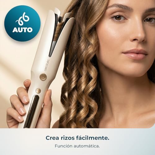 Rizador de Pelo Automático con Tecnología Plasma SurfCare Magic Waves Plasma. Barril de 32mm, Revestimiento de Cerámica, 160º-210ºC, Botón de Rotación, Función Memoria, Rápido Calentamiento