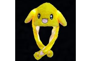 YUERFEILA Animal Hat Plush Ears Moving Jumping Dress Up Cosplay Party Christmas Holiday Cute Ear Flap Cap for Kids Adults