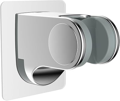 Hibbent Chrome Shower Head Holder Nail Free Wall Mount Adjustable 45°