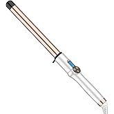 1 Inch Extra Long Barrel Curling Wand, Ceramic Tourmaline Curling Wand Professional Dual Voltage with Adjustable Temperature