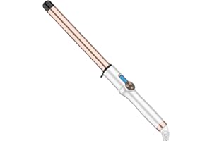 HOSON 1 Inch Extra Long Barrel Curling Wand, Ceramic Tourmaline Curling Wand Professional Dual Voltage with Adjustable Temperature