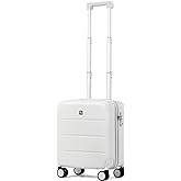 Hanke 16 Inch Underseat Carry On Luggage with Spinner Wheels Hard Shell Suitcases Mini Small Carry On Bag for Airline Approved TSA Luggage Lightweight Travel Suit Case(Smoke White)