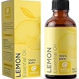 Lemon Essential Oil Therapeutic Grade Aromatherapy for Diffuser - 100% Pure Cold Pressed Undiluted Oil for Stress - Lemon Oil for Skin + Hair - Multipurpose Cleaner - Energizing + Uplifting Aroma