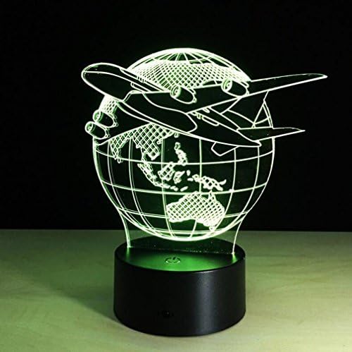 CARYY 3D LED Illusion Lamp, 7 Colors Remote Control Dimensional Visual Earth Light, Optical Night Lights, Decoration Atmosphere Table Lamps, Children Christmas Birthday Gifts