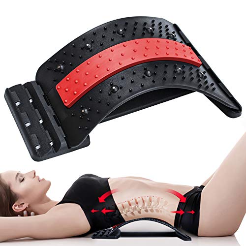Back Stretcher Pain Relief Stretching Device - Adjustable Lower Back Lumbar Massager with Magnetic Acupuncture…
