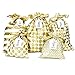 Appleby Lane Reusable Fabric Gift Bags (Standard Set, Gold) Set of 5 bags, three 12x16 inch and two 8x10 in bags