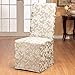 Sure FIT Home Décor Scroll Long Dining Room Chair One Piece Slipcover, Relaxed Fit, Cotton/Polyester, Machine Washable, Dinning - Champagne Color