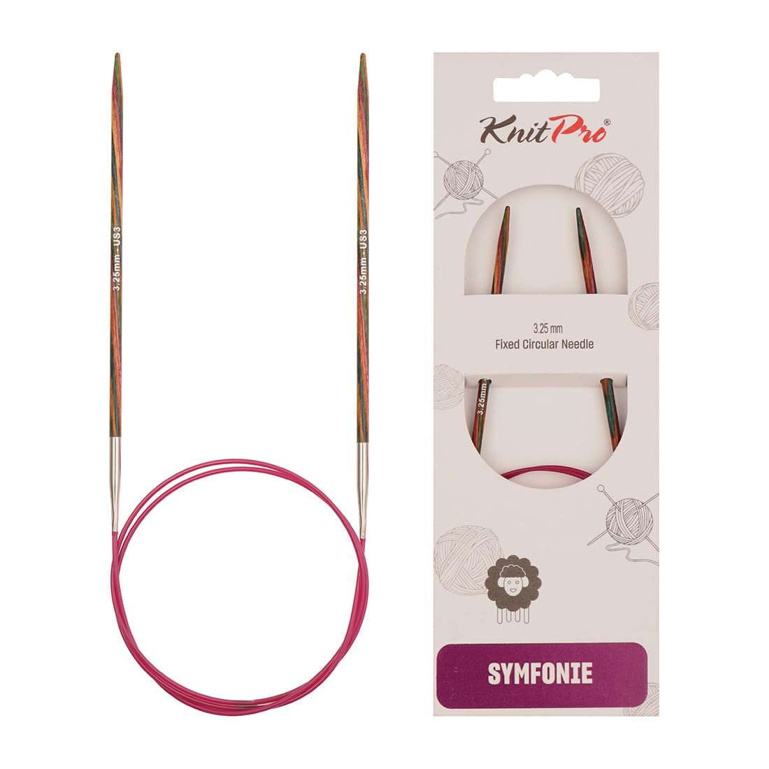 KnitPro Symfonie Fixed Circular Needles 20" (50cm) | 3.25mm