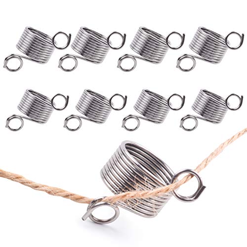 Jdesun 8 Pack Stainless Steel Yarn Guide Finger Ring Holder Knitting Thimble for Crochet Knitting Crafts Accessories Tool,2 Sizes