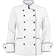 Long Sleeves Tailored Fit Chef Coat Jacket Uniform for Women Chef Ideal for Food Service, Caterers and Culinary Professionals