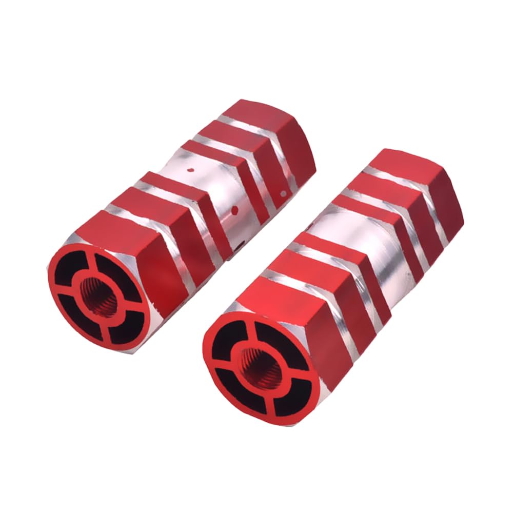 LIOOBO Ornaments Hooks 1 Pair Aluminum Alloy Bike Pegs Anti-Skid Foot Pegs for Mountain Bike Cycling Rear Stunt Pegs Accessory (Red) Motorcycle Bike