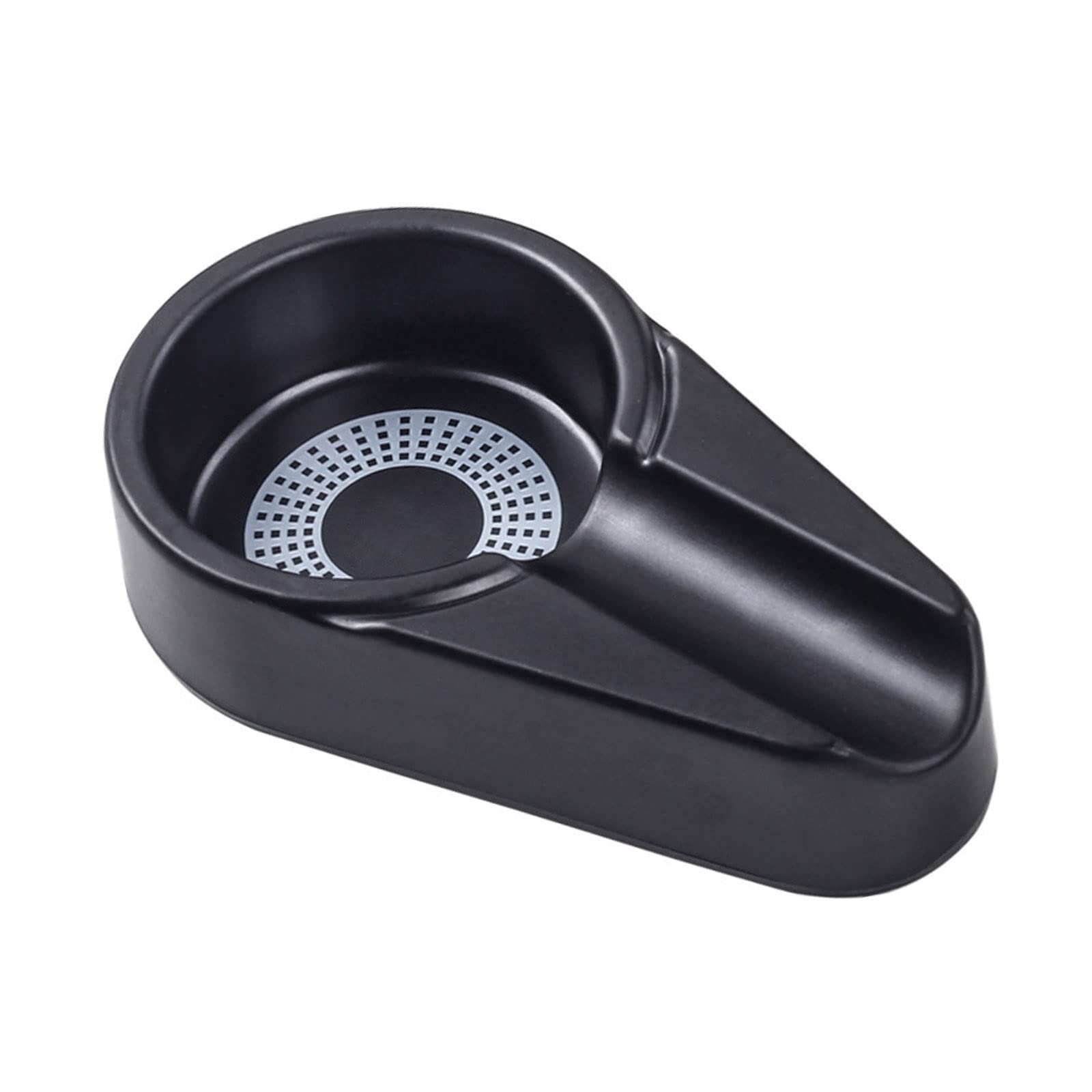 PengLAI Cigar Ashtray,Outdoor Ashtray Melamine Cigarette Cinder Holder Single Groove Soot Collector for Patio Outdoor Indoor (Black)