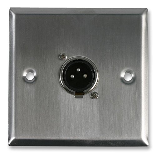 PRO SIGNAL AV Wall Plate – 1 x 3 Pin Male XLR Socket, Stainless Steel Multimedia Wallplate – PSG08153