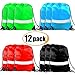 GoodtoU Drawstring Backpack Bags 12 Pcs Reflective Drawstring Backpack Cinch Bag Gym Drawstring Bags Bulk