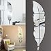 Wall Decal,Removable Feather Mirror Wall Stickers Decal Art Vinyl Home Room Decoration DIY (Silver)