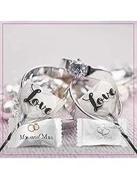 Botellas N Bags 218 piezas de caramelos de boda incluye 216 mariposas envueltas y 2 lollipops de corazón bonus – 1 bolsa de dos corazones (108 pc) + 1 bolsa de Mr. and Mrs. Mints (108 pc)