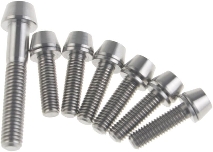 Wanyifa 6pcs M5X18mm with Washers &1pcs M6X35mm Titanium Taper Bike Headset Caps Bicycle Screws