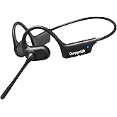 GREYOLK Bluetooth Headset with Microphone,Open Ear Headphones with Mic, Dual Connect Bluetooth 5.4 with AI Noise Cancelling Mic & Mute Function, Wireless Headset for Work