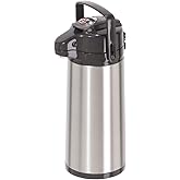 OGGI Pumpmaster 64oz Stainless Steel Carafe w/Lever Action Pump -Vacuum Container, Thermal Coffee Carafe, Insulated Coffee Carafe, Thermos Carafe, Hot Beverage Dispenser, 1.9 Liters