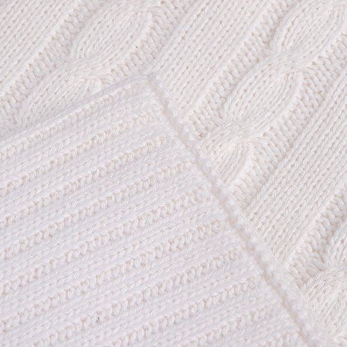 image for NTBAY 100% Cotton Cable Knit Toddler Blanket Throw Blanket Super Soft 