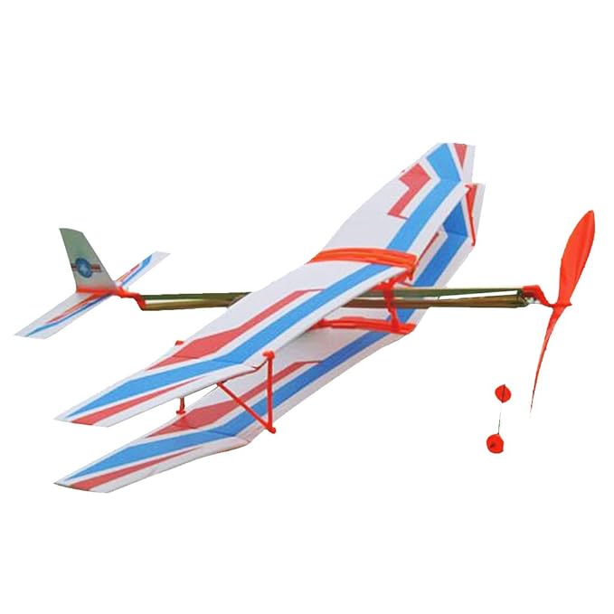 Sharplace DIY Flugzeug Modell mit Gummimotor Lernspielzeug für Baby/Kinder, verbessert Hand-Auge-Koordination von Kindern - B