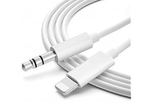 Mixfly [Apple MFi Certified] iPhone AUX Cord for Car Stereo, Lightning to 3.5mm AUX Audio Cable Compatible for iPhone 14/13/12/11/XS/X, Home Stereo/Headphone, Support All iOS Version - 3.3ft (White)