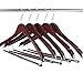 LOHAS Home 12-Pack Curved Wooden Suit Hangers Beautiful Sturdy Coat Hangers with Locking Bar, Walnut Finish