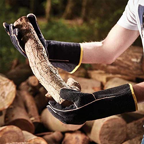 Briers B0212 Premium Thorn Resistant Large Suede Gauntlet Gloves, Black, L (Pack of 2) - Image 3