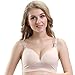BAOMOSI Women's Seamless Nursing Maternity Bra Push Up Comfort Sleep Bralette, 3pack(beige+black+pink), Medium