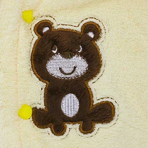 Sharemen Baby Boys Girls Thicker Grid Jumpsuit Hoodie Romper Outfit Bodysuit (12-18 Months, Yellow) - Thumbnail 4