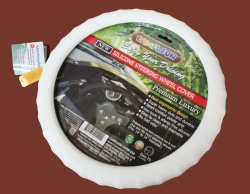 New Silicone White Steering Wheel Cover -Racing Power Grip-ergonomic Handling