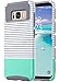 ULAK S8 Plus Case, Galaxy S8 Plus Case, Hybrid Case for Samsung Galaxy S8 Plus 2017 Release 2-Piece Dual Layer Style Hard Cover (Minimal Mint Stripes+Grey)