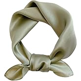 MEISEE Solid Color Mulberry Silk Scarf 20" Square Scarf Neck Scarf Hair Head Breathable Lightweight for Women Gift Packed