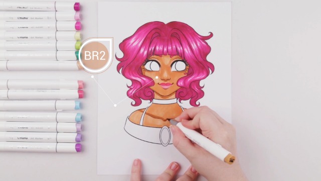 6 48+Color+Ohuhu+Sketching+Calligraphy+Illustration