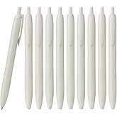 UP Uni Jetstream Single Ballpoint Pen, Equipped with 0.7mm Lite Touch Ink (Black), Shell White, SXNLS07.1, Set of 10