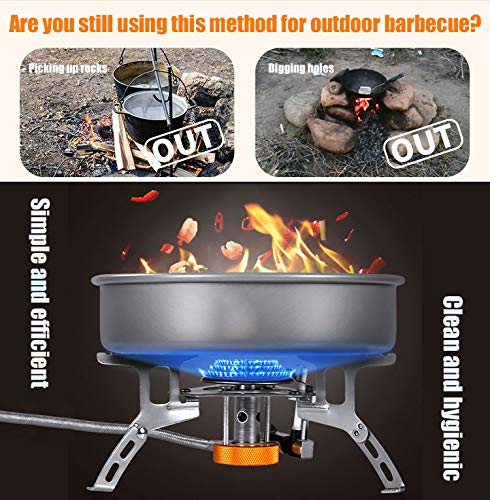 MHOYI Camping Gas Stove klein opvouwbaar Camping Gas Stove Compact Duurzame gasbrander met draagtas voor camping… - Image 8