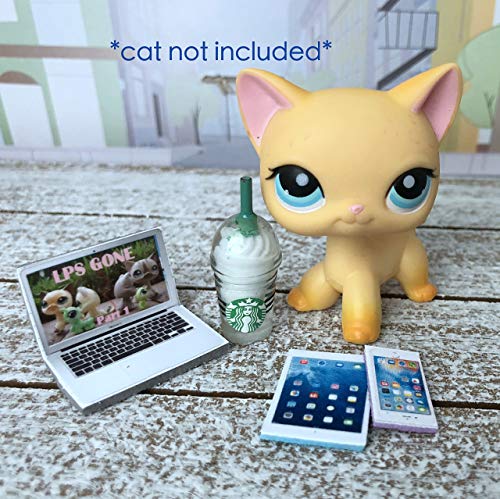 LPS Littlest Pet Shop 4 Accessories Lot Frappuccino Laptop Phone Tablet