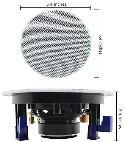 Herdio 4 Inches Ceiling Speakers Wall Mounted Speaker Amplifier Water Resistant Ceiling Speakers For Bathroom Home Kitchen Bedroom,compatible with Bluetooth - Image 4