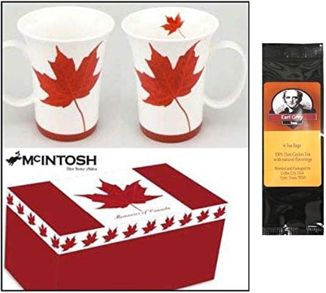 Memories of Canada Tea Mug, Infuser with Lid in Matching Box and Gift Package 6 Tea Bags, Bundle 2 Items
