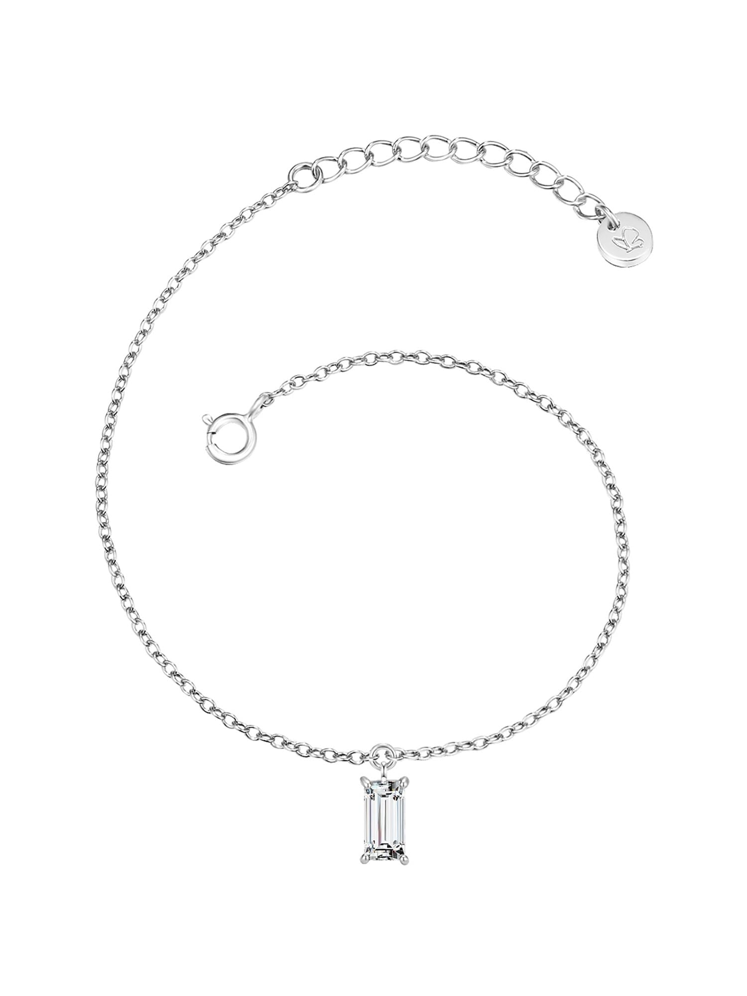 Glanzstücke München Female 925/- Sterling Silver Facetted Zirconia (CZ) Anchor Chain