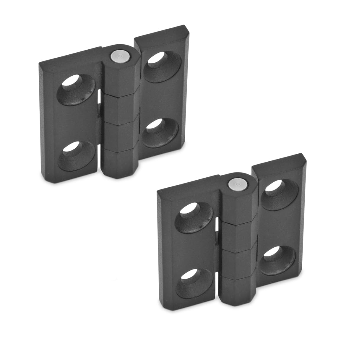 Ganter Normelemente | Hinge | GN 237-ZD-40-40-A-SW | Zinc Die-Cast | Black | Length l1 / l2: 40mm